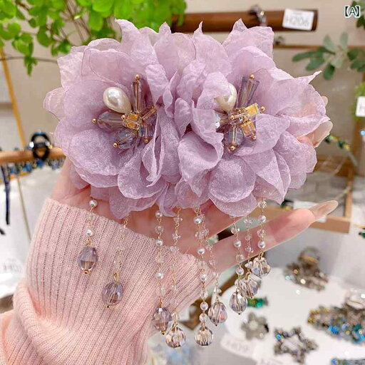 アクセサリー タッセル ピン H 311 クリスタルフラワー タッセル スプリング クリップ ハイエンド バック ヘッド プレート ハーフ タイ ヘア アクセサリー チャイナ風 水平 アクセサリー タッセル ピン H 311 クリスタルフラワー タッセル スプリング クリップ ハイエンド バック ヘッド プレート ハーフ タイ ヘア アクセサリー チャイナ風 水平