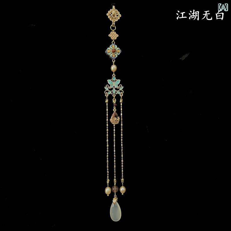 アクセサリー　タッセル　ピン 千秋 ディーメンの チャイナ ドレス 襟 ペンダント パール タッセル チャイナ風 漢服 アクセサリー 女性用