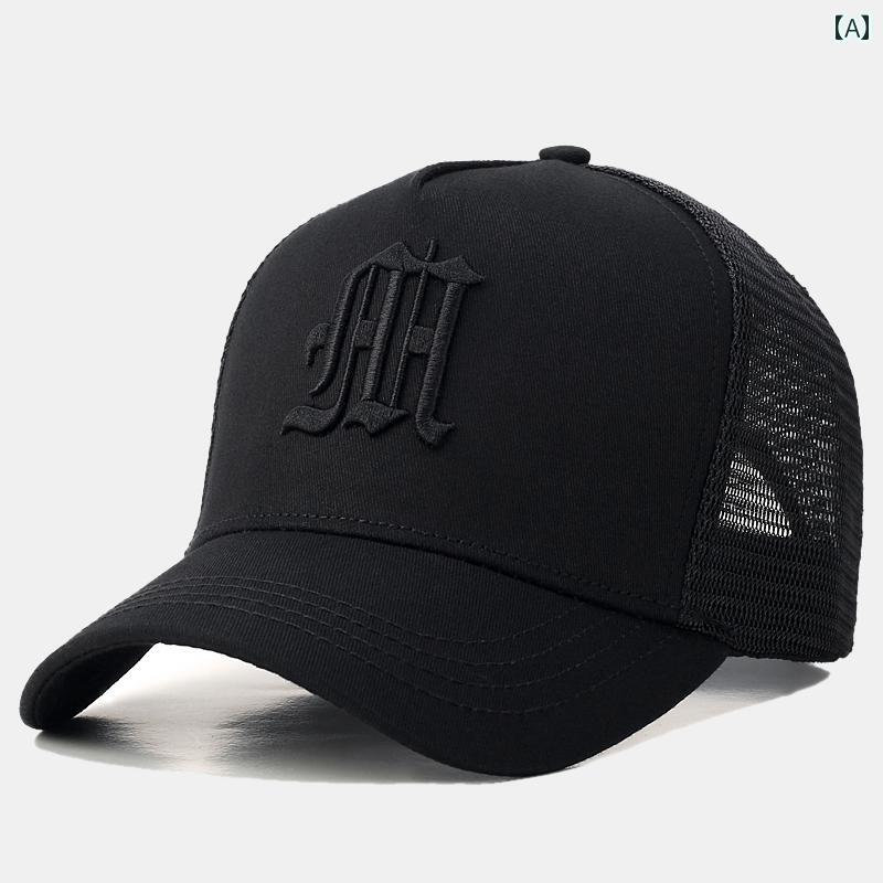 メンズ 帽子 キャップ 帽子 メンズ 夏用 アウトドア用 ハイカット 野球帽 な 大型 ヘッド メッシュ 通気性 ダックビル キャップ 日焼け防止 サンハット