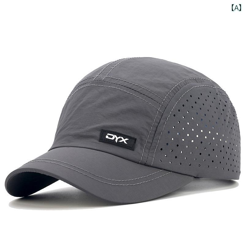 メンズ　帽子　キャップ 夏用 薄手 速乾 メッシュ 通気性 ショート ブリム 野球帽 メンズ 日焼け防止 ソフト トップ ダック タンサン ハット 乗馬 帽子