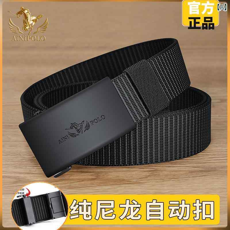 メンズ　ベルト　バックル ポール ナイロン ベルト メンズ インナーウェア 歯なし 自動 バックル カジ..