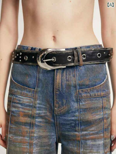 ベルト レザー メンズ 2 th Desire レトロ ヘビーメタル スタッズ 3 色 ベルト ウエスト チェーン ベルト レザー メンズ 2 th Desire レトロ ヘビーメタル スタッズ 3 色 ベルト ウエスト チェーン