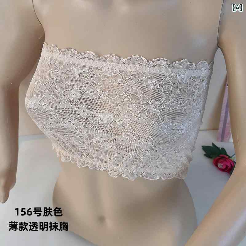 ブラ　レース　下着 透明 レース チューブ トップ 薄手 レディース 胸元 ラップ ワンピース ショート ..
