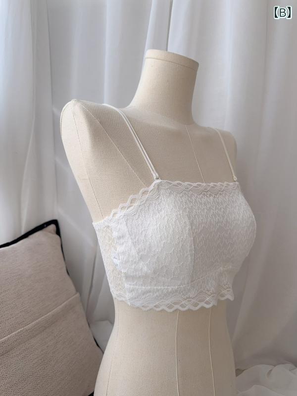 女性　下着　薄型 うさぎ 耳の 露出 防止 チューブ トップ 下着 大きい 胸と 小さい レースと 美しい 背中を 持つ 女性用 ショート スタイル スリング フラット 口 細い ストラップ インナーウェア