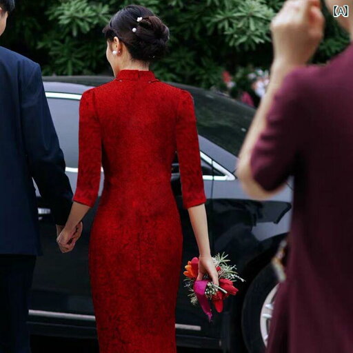 赤いドレス レディース チャイナ ドレス トースト 花嫁 春秋 ミドル 丈 袖 赤 チャイナ風 結婚式 カジュアル 婚約 スカート 女性 赤いドレス レディース チャイナ ドレス トースト 花嫁 春秋 ミドル 丈 袖 赤 チャイナ風 結婚式 カジュアル 婚約 スカート 女性