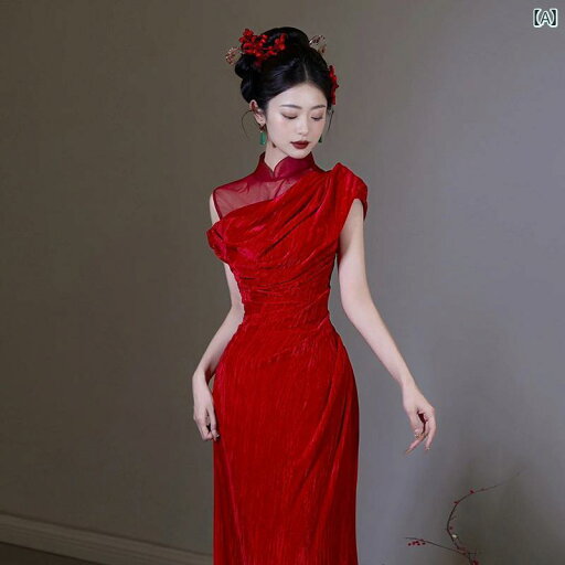 赤いドレス レディース ブルゴーニュの 花嫁の トースト ドレス モーニング ローブ ハイエンド 雰囲気のの パーティーの 司会者 婚約 披露宴の 帰りの スカート 赤いドレス レディース ブルゴーニュの 花嫁の トースト ドレス モーニング ローブ ハイエンド 雰囲気のの パーティーの 司会者 婚約 披露宴の 帰りの スカート