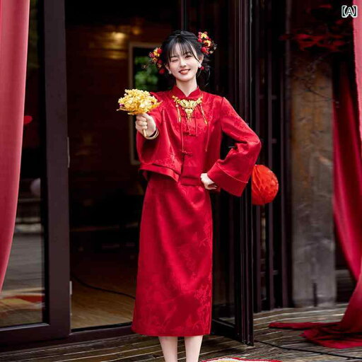 赤いドレス レディース トースト ドレス 花嫁 チャイナ風 婚約 チャイナ 女性 ツーピース スーツ 帰国 ウェディングドレス スカート 赤 高級 赤いドレス レディース トースト ドレス 花嫁 チャイナ風 婚約 チャイナ 女性 ツーピース スーツ 帰国 ウェディングドレス スカート 赤 高級