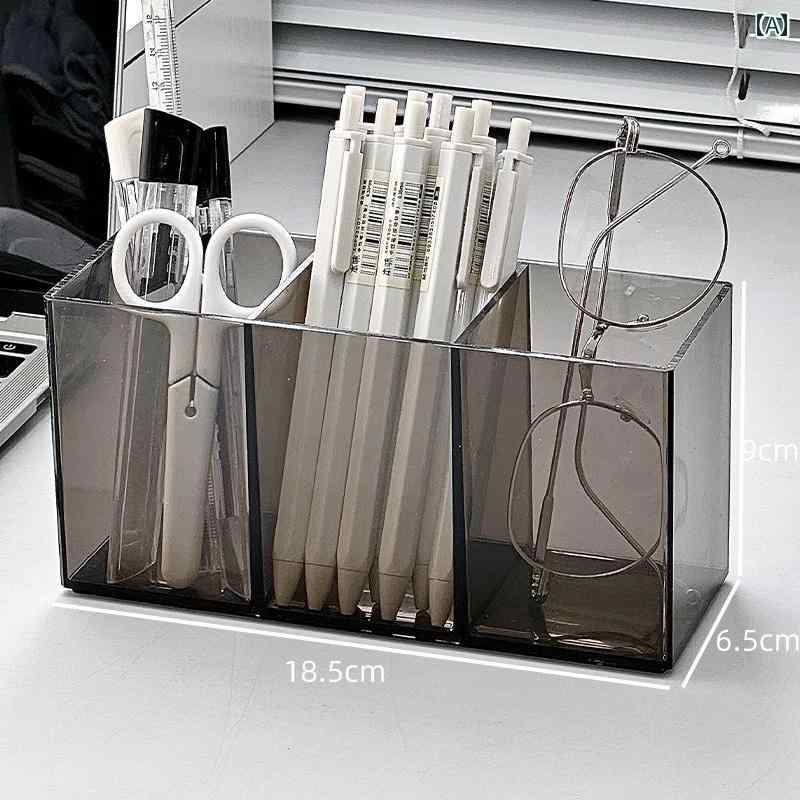 収納　ボックス　オフィス　 ペンホルダー 収納 ボックス アクリル 透明 軽量 高級 ペン 学生 デスク トップ オフィス パーティション