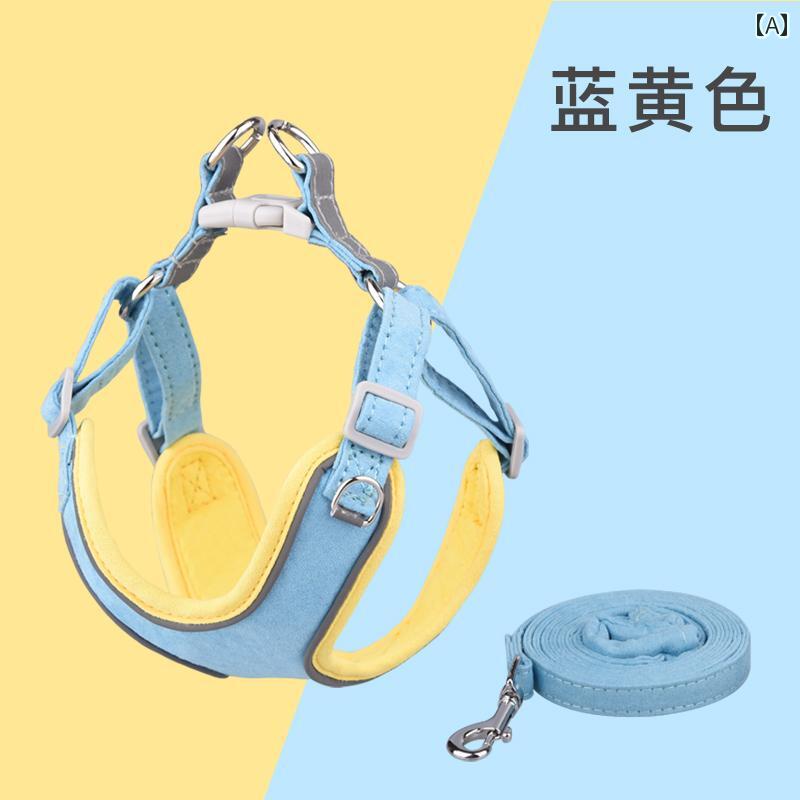 ハーネス 犬用 リード Dingke 犬用 牽引 ロープ チェストハーネス ベスト スタイル テディ ビション フレンチブルドッグ ウォーキング 小型 中型 ペット 用品