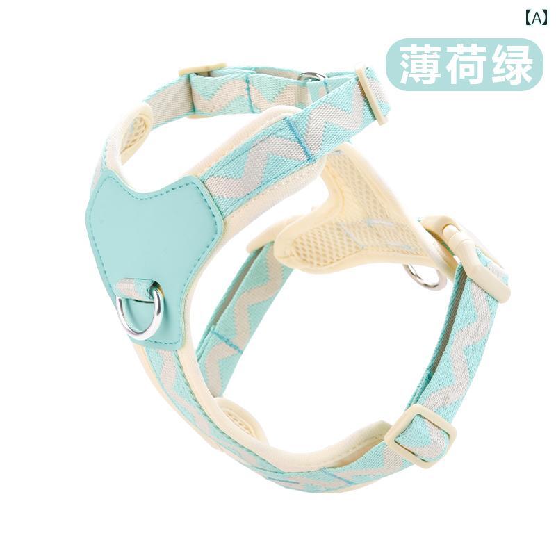 わんちゃん　ハーネス　かわいい 犬 牽引 ロープ ベスト型 散歩 チェストハーネス ペット 小型 中型 コーギー ビション 外出用 専用 チェーン(4)