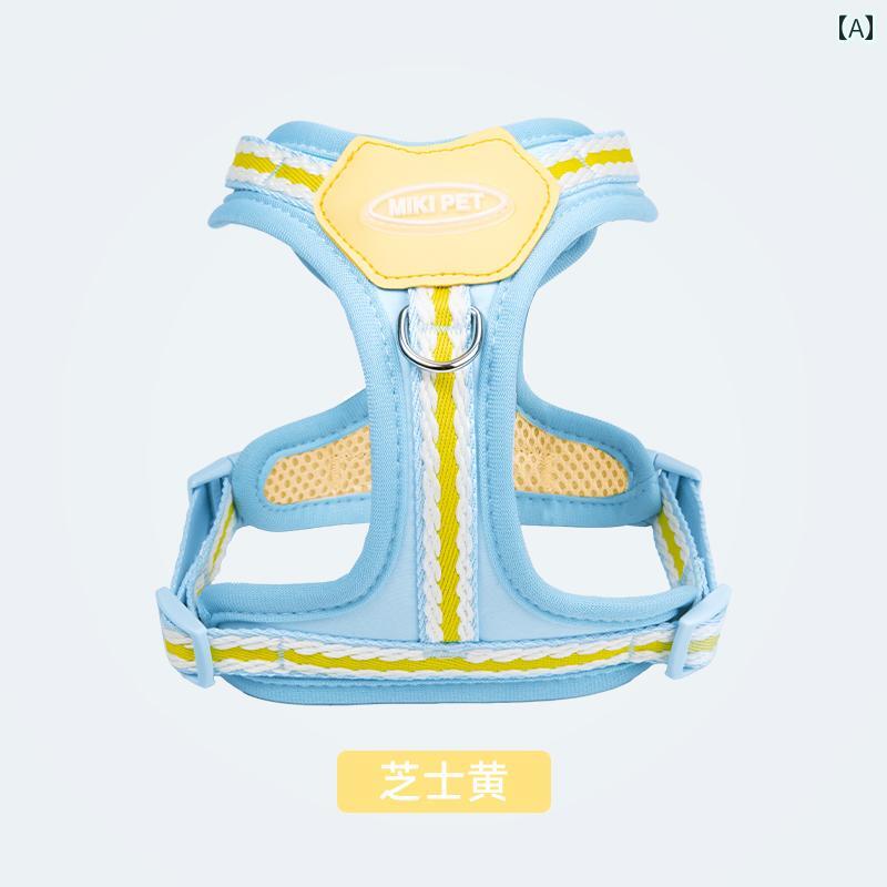 わんちゃん　ハーネス　かわいい 犬用 牽引 ロープ ペット用 チェストハーネス ウォーキング 小型 中型 テディ ビション コーギー ベスト ハーネス(4)