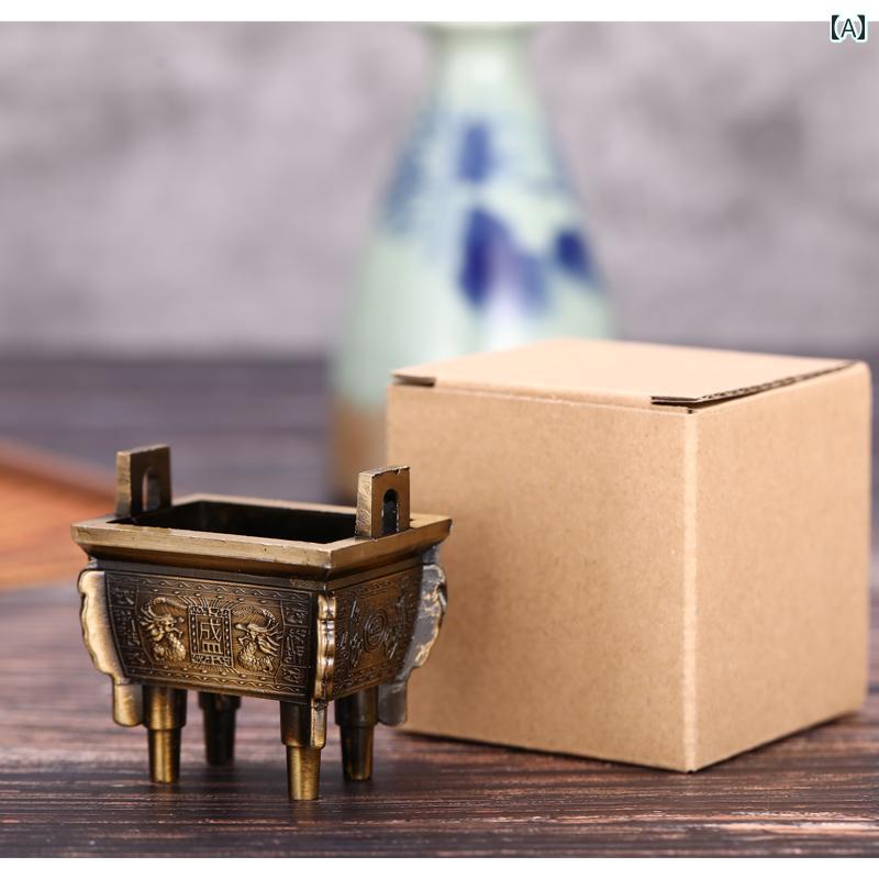 アンティーク 雑貨 DIY 洛陽 青銅 三脚 フェイク レトロ 財 運 繁栄 千年 紀 ミニ 銅 香炉 装飾品 ギフト