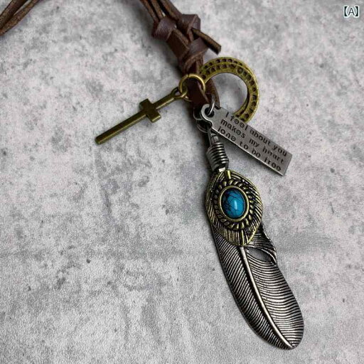 ペンダント ネックレス アクセサリー レトロ 宝石の 羽根 ペンダント 牛革 ロープ ネックレス ヒップ ホップ 韓国 文学 Tシャツ ロング セーター チェーン ペンダント ネックレス アクセサリー レトロ 宝石の 羽根 ペンダント 牛革 ロープ ネックレス ヒップ ホップ 韓国 文学 Tシャツ ロング セーター チェーン