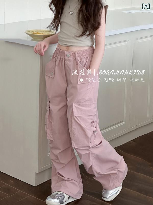 子供服　カジュアル　かわいい 女の子 おしゃれな オーバー オール 春夏の 子供用 カジュアル パンツ 2025 大中 サイズ ゆったり ストレート 男の子用