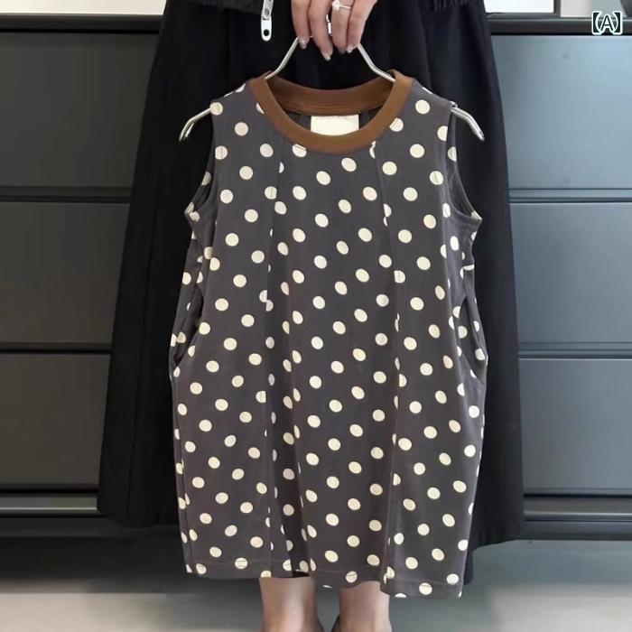 子供服　カジュアル　かわいい 女の子 夏の Tシャツ ドレス な カジュアル カラーマッチング ベビー スカート 韓国 子供服 子供用 水玉