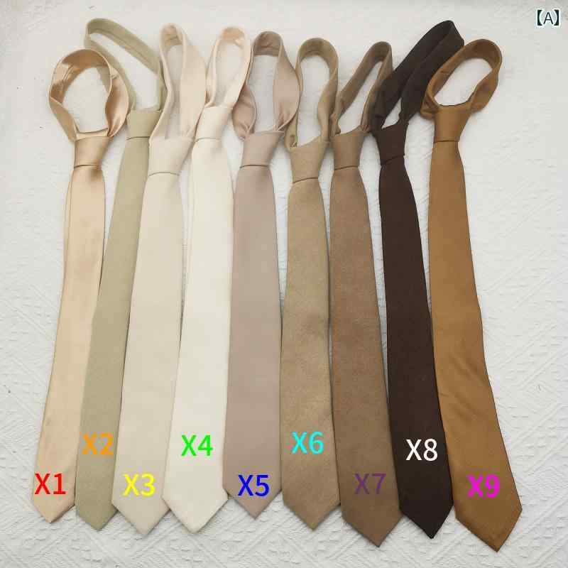 ネクタイ　ビジネス　男性用 オフ ホワイト シャンパン アプリコット ブラウン カーキ コーヒー 栗 色 ヴィンテージ 無地 手 結び ネクタイ レトロ 甘くて クール