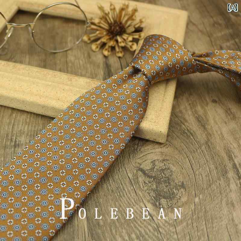 ネクタイ ビジネス　男性用 男性用 シャンパン カラーの ネクタイ コーヒー 色 ビジネス 結び目なし ジッパー スタイル レトロ ストライプ 結婚式 新郎 手 結び パターン