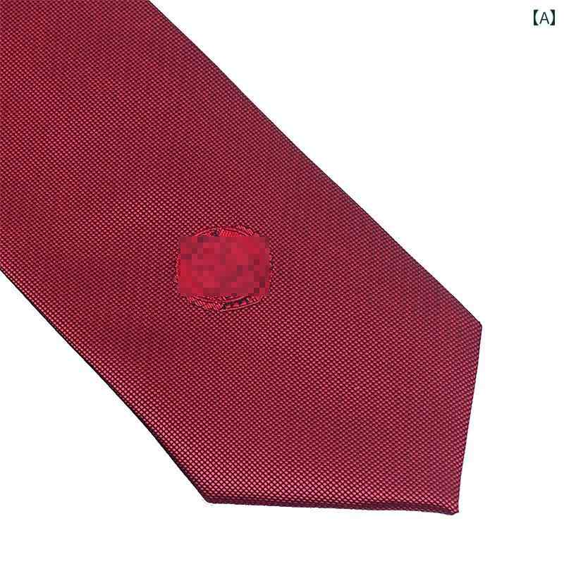 ネクタイ ビジネス 男性用 赤と 青の ネクタイ ジッパー 付き 引っ張りやすく 結び目が なく 不要の 男女兼用 ネクタイ。