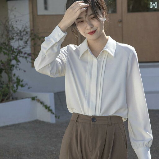 白シャツ 制服 レディース 2025 春秋冬 シフォン 長袖 ホワイト シャツ レディース ハイエンド ワークプレイス トップス 白シャツ 制服 レディース 2025 春秋冬 シフォン 長袖 ホワイト シャツ レディース ハイエンド ワークプレイス トップス