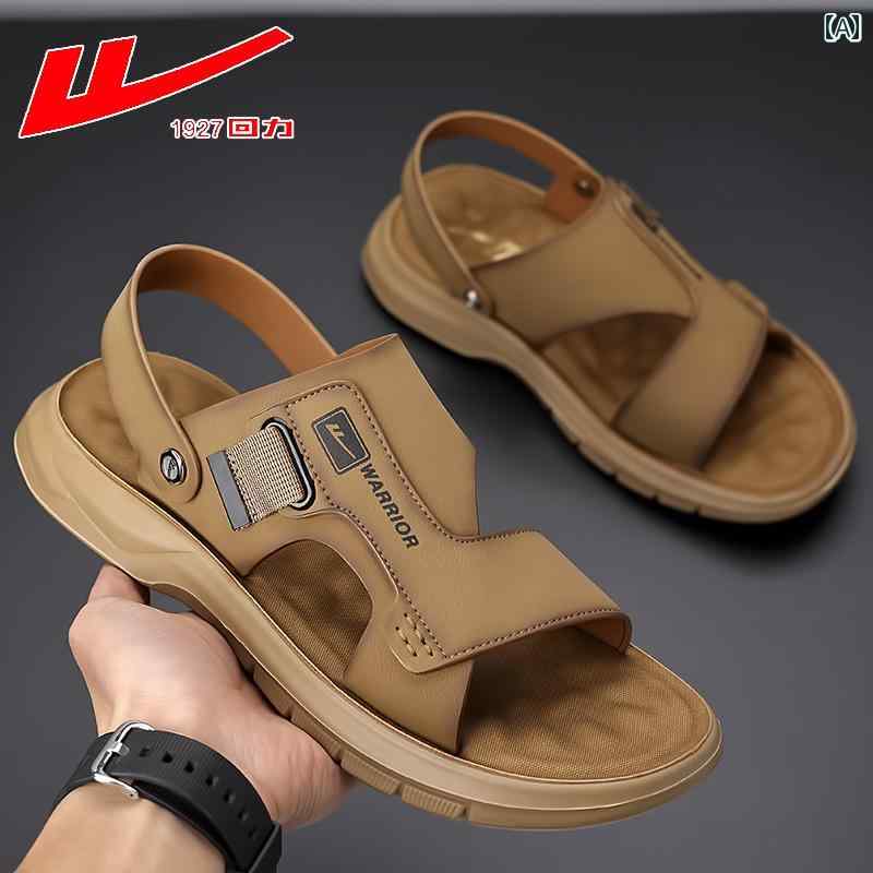 メンズ サンダル スリッパ Warrior サンダル メ ンズ 2025 革 滑り止め 防臭 レザーサンダル ドライビング 兼用 ビーチ シューズ