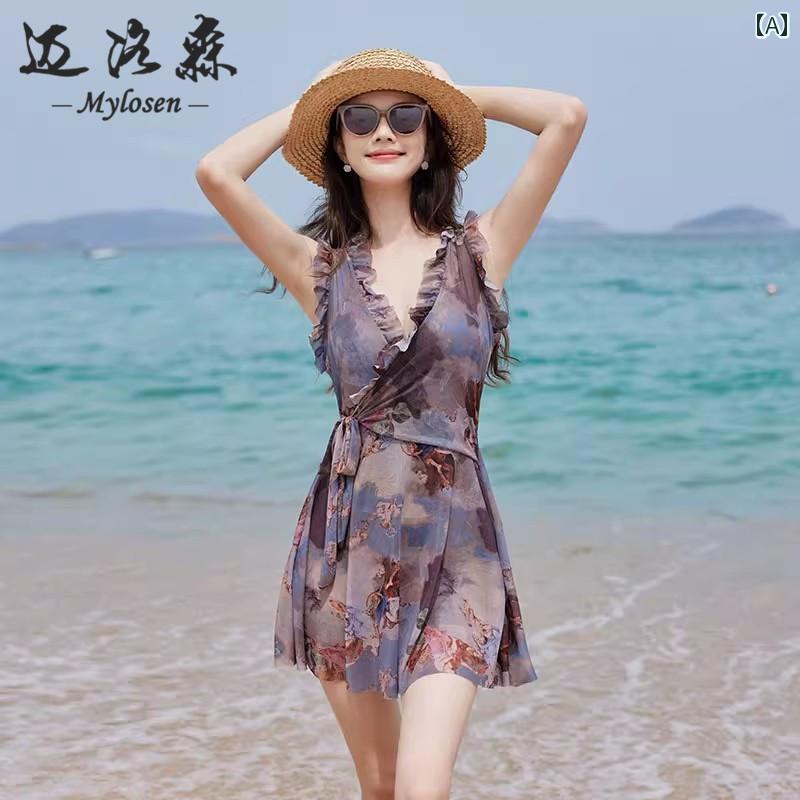 ビキニ　水着　レディース マイ ロソン 水着 レディース ワンピース ドレス 2024 ビーチ バケーション 温泉 高級 体型カバー スリミング