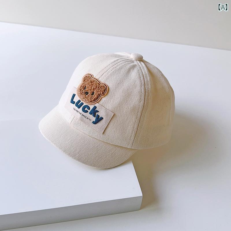 赤ちゃん用 帽子 かわいい ベビー 帽子 夏 薄手 赤ちゃん ひさし リトル ベア メンズ レディースの 子供の 野球帽 春秋 2024新 スタイル