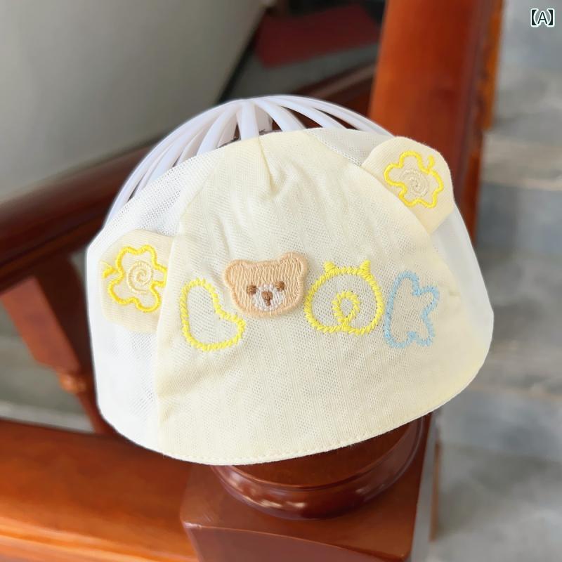 赤ちゃん　帽子　ベビー ベビー バルブ キャップ 夏生 児 綿 ヘッド バンド 薄型 通気性 男の子 女の子..