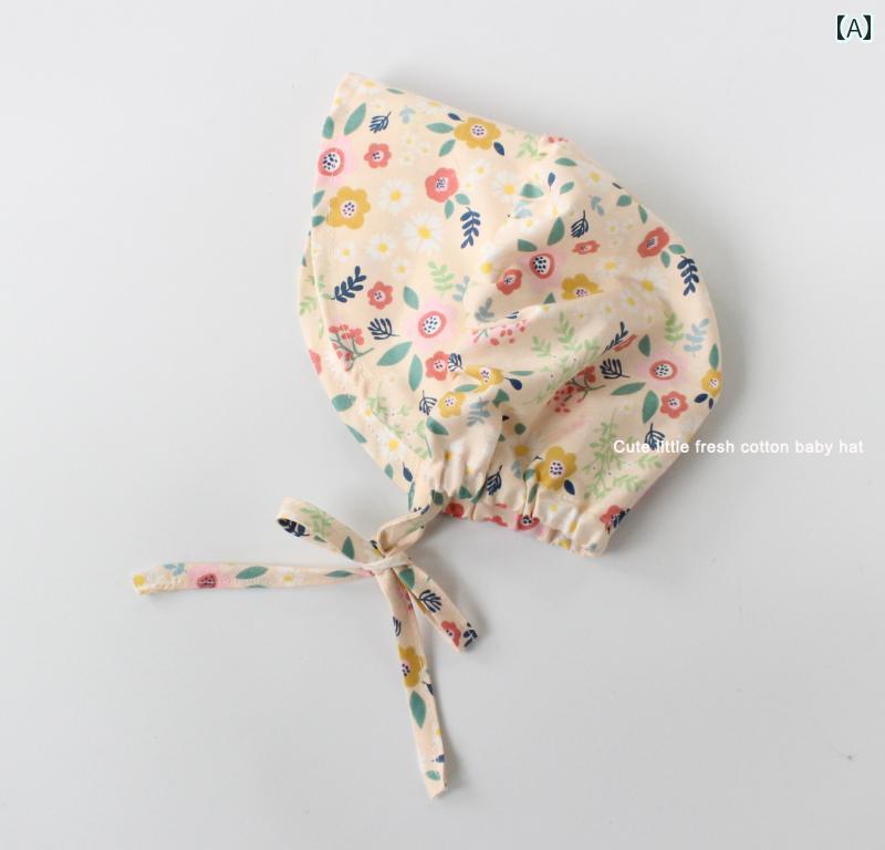 赤ちゃん　帽子　ベビー 春夏 ベビー 帽子 薄くて さわやか 小さい 花柄の 女の 赤ちゃん用 つば 広の ..