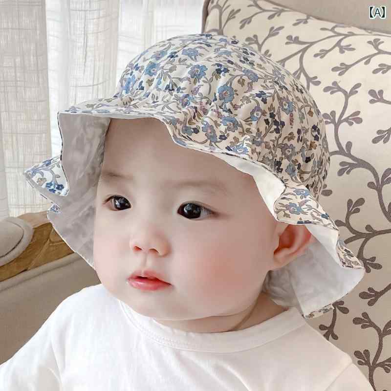 赤ちゃん　帽子　ベビー ベビー 帽子 春秋 薄手 サンハット プリンセス かわいい 新生児 フィッシャー..