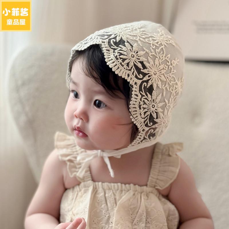赤ちゃん用　帽子　かわいい ベビー 帽子 春秋 レース プリンセス お出かけ 幼児用 サンハット 女の子 ..