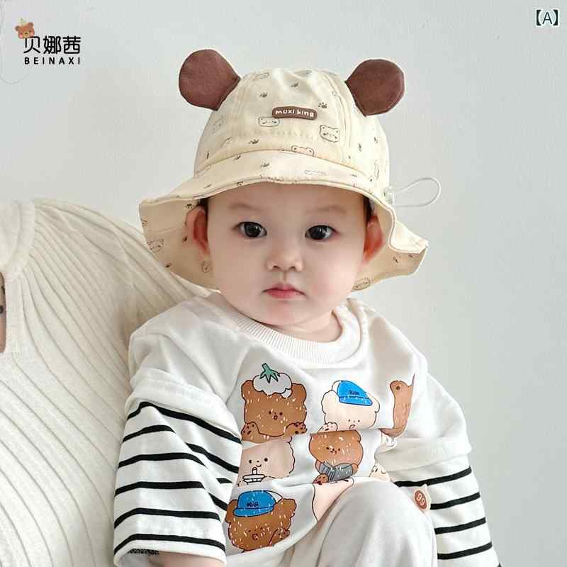 赤ちゃん用　帽子　かわいい ベビー 帽子 春秋 薄型 男の子と 女の子 日焼け防止 サンハット 幼児 夏用 調節可能 バケット ハット