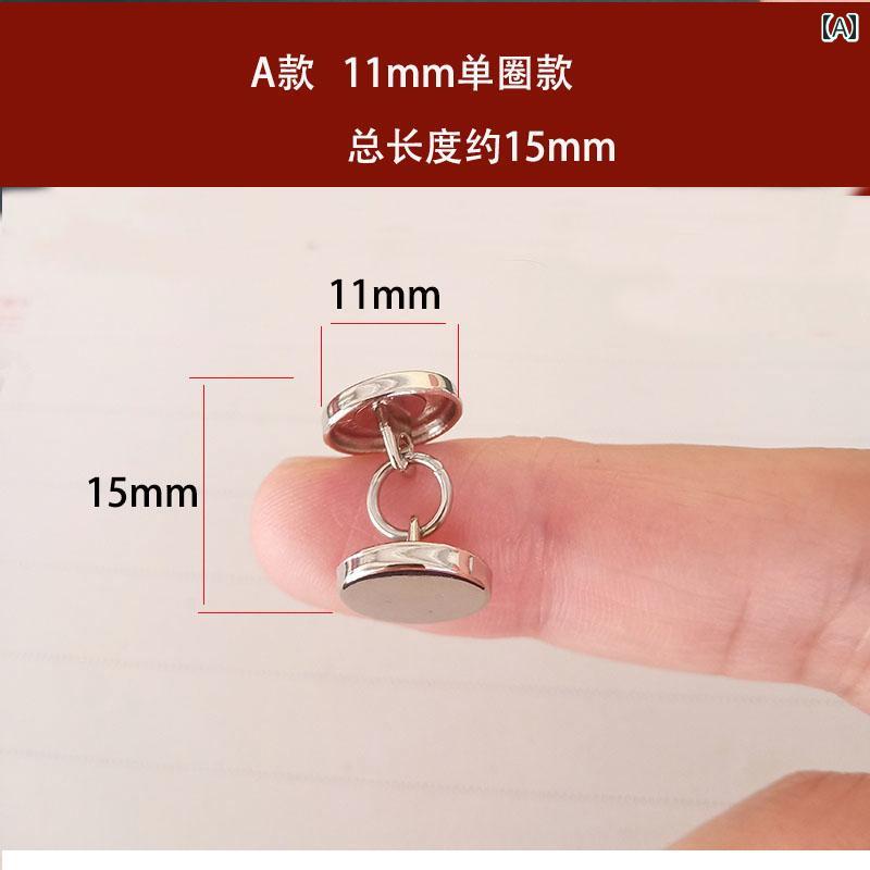 カフス ボタン シャツ 韓国 メンズシャツ メタル カフスボタン レディーススーツ コート チェーン バックル ラウンド フレンチ カフス ネイル アイ ボタン