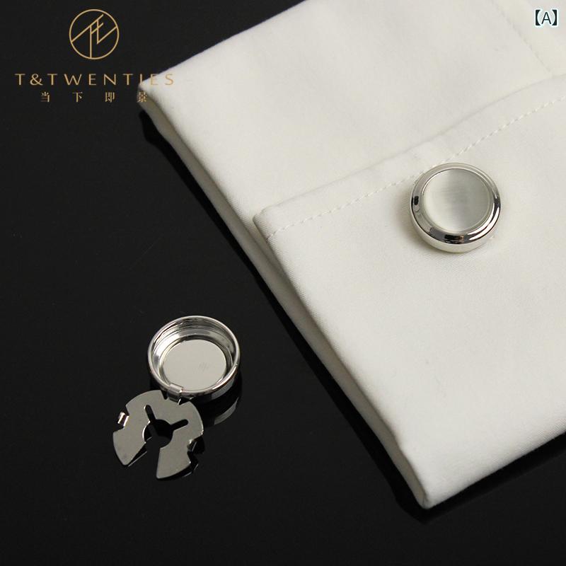 カフス ボタン シャツ 通常の シャツ カフスボタン メンズ シンプル ビジネス ウェディング 新郎 装飾 ボタン メンズレディースの カフス ネイルに 適して...