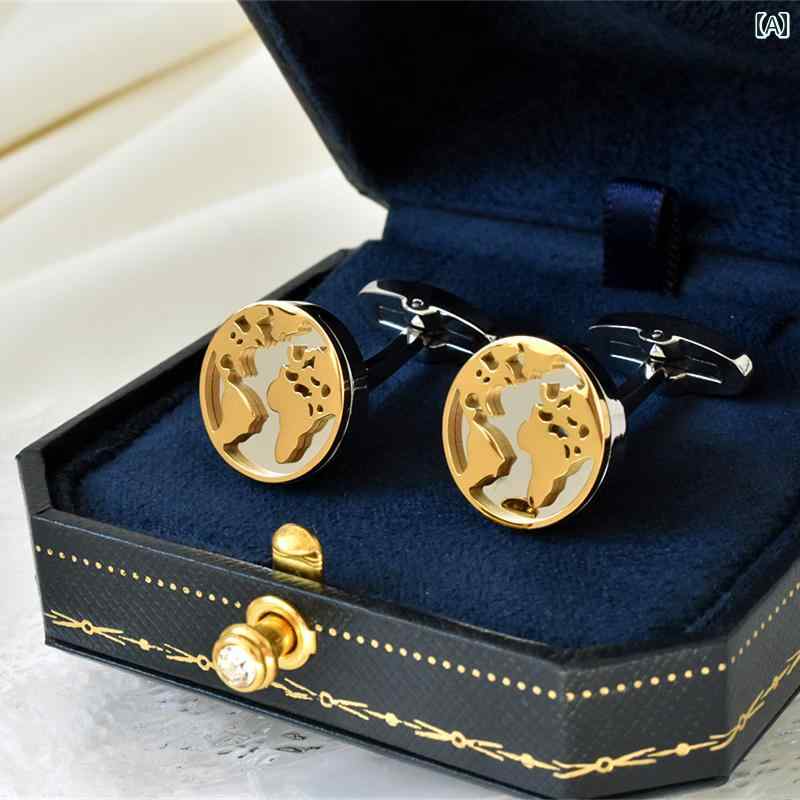 カフス ボタン シャツ 星と 地球 カフスボタン ネクタイ ピン フレンチ シャツ 軽量 高級 メンズ レディースの スーツ ギフト