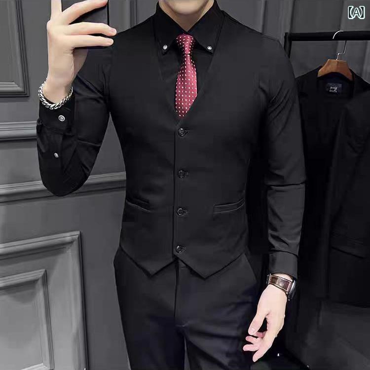 スーツ　ベスト　メンズ ベスト パンツ スーツ メンズ スリム ツーピース 花婿の 付添 人 ブラザー ユニティ ウェディング ビジネス カジュアル