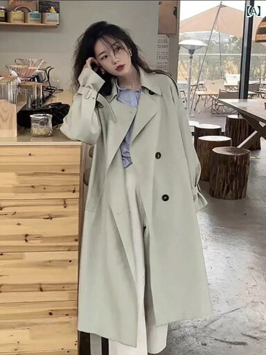 カーキ コート レディース 女性用 ウィンドブレーカージャケット 2025 春 韓国 S サイズ ゆったり ウエスト ミディアム 丈 膝上 豆 グリーン コート カーキ コート レディース 女性用 ウィンドブレーカージャケット 2025 春 韓国 S サイズ ゆったり ウエスト ミディアム 丈 膝上 豆 グリーン コート