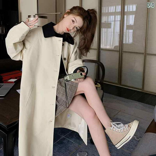 カーキ コート レディース 韓国 カーキ 薄手 ウィンドブレーカージャケット レディース 春秋 2025 ハイエンド かっこいい ミドル 丈 カジュアル コート カーキ コート レディース 韓国 カーキ 薄手 ウィンドブレーカージャケット レディース 春秋 2025 ハイエンド かっこいい ミドル 丈 カジュアル コート