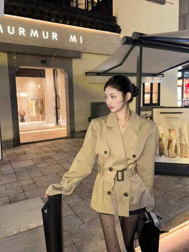 カーキ コート レディース Tootoo ハイエンド ウインドブレーカー ジャケット レディース 春秋 ダブルブレスト ミドル丈 ウエスト アウタートップ カーキ コート レディース Tootoo ハイエンド ウインドブレーカー ジャケット レディース 春秋 ダブルブレスト ミドル丈 ウエスト アウタートップ