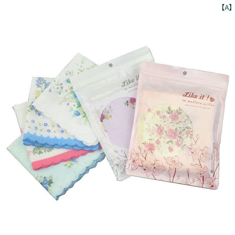 ハンカチ　ハンドタオル ハンカチ レディース 小さい 正方形 タオル 携帯用 綿 子供用 幼稚園 昔ながら クラシック 懐かしい