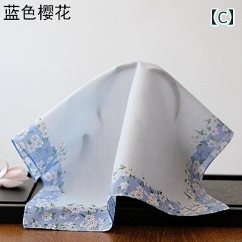 ハンカチ　ハンドタオル さくら 昔ながらの レディース 綿 汗 取り ハンカチ スクエア レトロ 携帯 タオル チャイナ風 顔 拭き 薄手