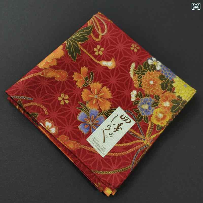 ハンカチ　ハンドタオル 53 cm 和風 綿 大判 ハンカチ レディース スクエアタオル 和 風呂敷 結婚 祝い 桜 布