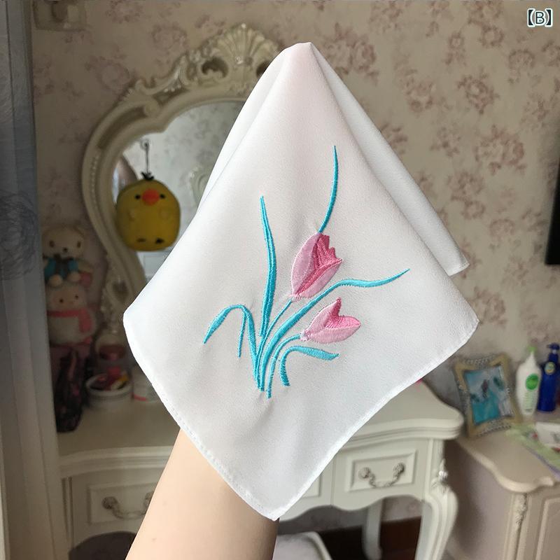 ハンカチ　ハンドタオル ビッグ レッド オシドリ ハンカチ チャイナ風 結婚式 ヒ パ レトロ スタイル オペラ 漢服 宮殿 レディース 市松 刺繍