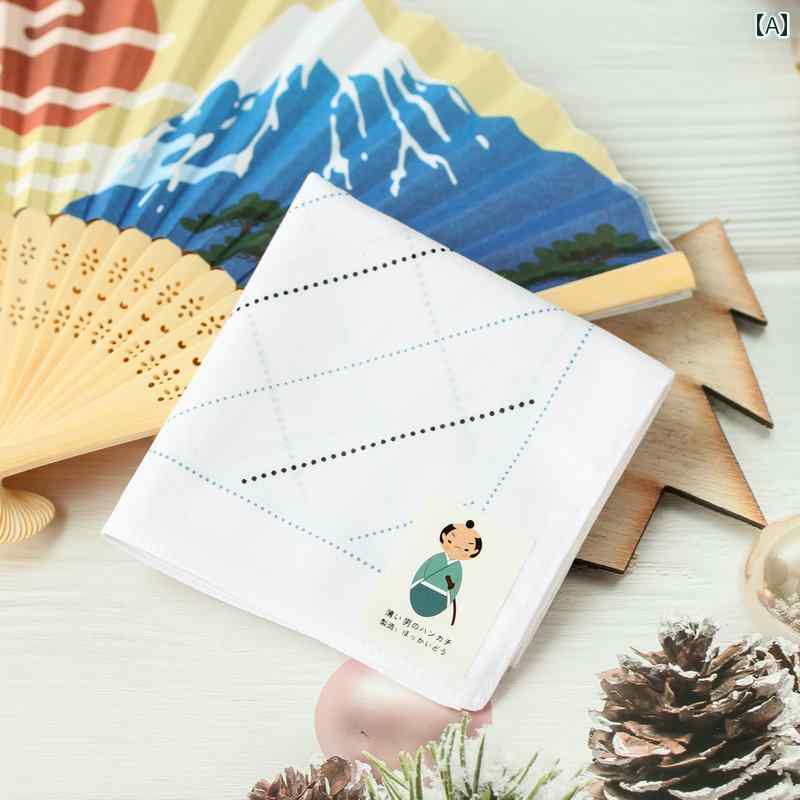 ハンカチ　ハンドタオル 綿 レトロ レトロ 柔らかい メンズ ハンカチ 綿の ハンカチの 正方形の タオル コーマ 吸汗性 持ち 運び 可能