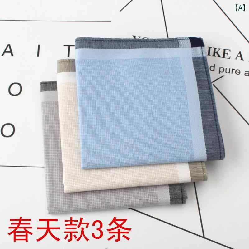 ハンカチ ハンドタオル メンズ ノスタルジック 昔ながら 綿 ハンカチ 吸汗 スクエアタオル 汗 拭き