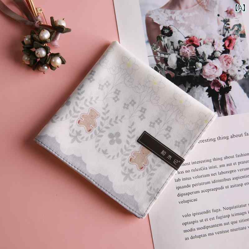 ハンカチ　ハンドタオル ヘム ジ ウィニー ハンカチ 綿 レディース 汗 拭き 80 % 昔ながらの ハンドタオル 小さい 持ち 運び