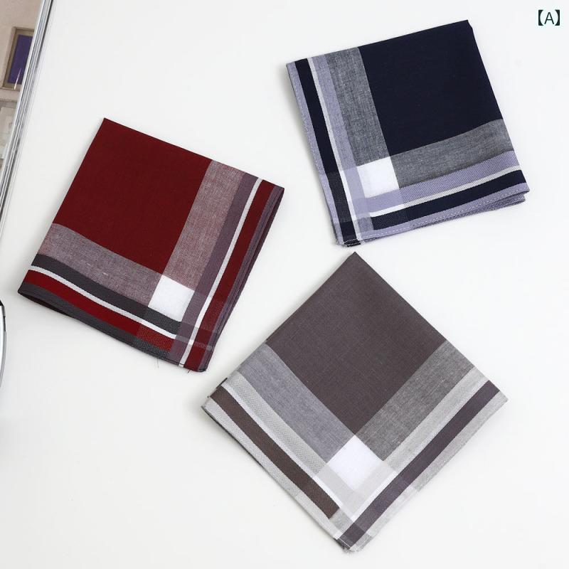 ハンカチ ハンドタオル 昔 懐かしい メンズ 綿 ハンカチ 6枚 パック 綿糸 染め クラシック チェック 柄 ハンドタオル 吸水性 汗 タオル