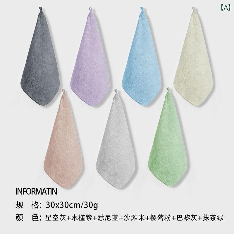 ハンカチ　ハンドタオル 吊り下げ ハンドタオル 吸水性 抗菌 速乾 キッチン 家庭用 四角い タオル 糸 くずが 出ない ハンカチ 子供用 洗顔用 小さい