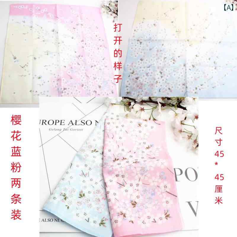 ハンカチ　おしゃれ 桜 レディース 綿 薄手 プリント ハンカチ 和風 ヘヘ シール 昔風 1枚