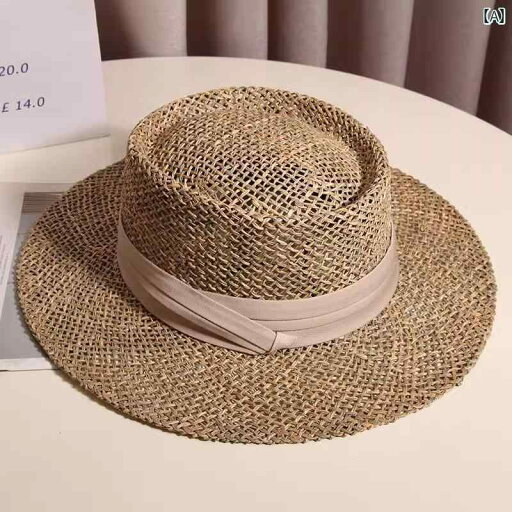 麦わら帽子 レディース かわいい 旅行や 休暇の 写真 撮影に 最適な 夏用の 通気性 フラット ブリム 麦わら 帽子。 レトロフレンチ ファッションの 塩味 サンハット。 麦わら帽子 レディース かわいい 旅行や 休暇の 写真 撮影に 最適な 夏用の 通気性 フラット ブリム 麦わら 帽子。 レトロフレンチ ファッションの 塩味 サンハット。