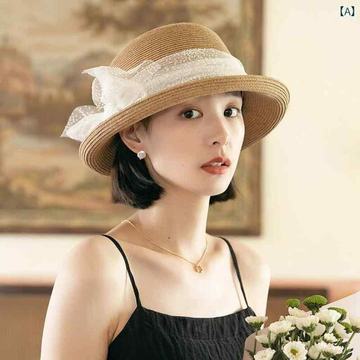 麦わら帽子 レディース かわいい 女性用 麦わら 帽子 夏の レースの 日よけ な ロールエッジ 麦わら帽子 レディース かわいい 女性用 麦わら 帽子 夏の レースの 日よけ な ロールエッジ